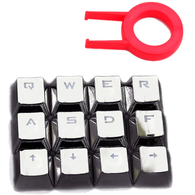 Redragon 103GR Mechanical Keyboard Caps 12 Chrome Keycaps with Key Puller Redragon 103GR Mechanical Keyboard Caps 12 Chrome Keycaps with Key Puller